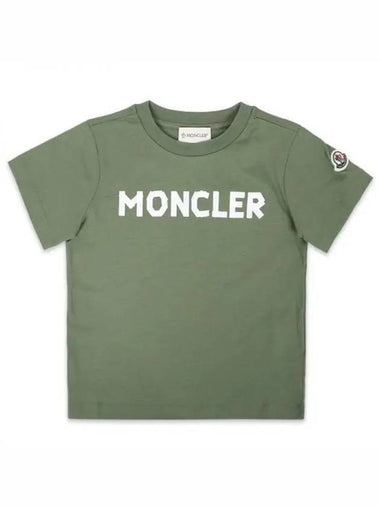 Kids Lettering Logo Printing Short Sleeve Khaki 8C00013 89AFV 89A 271007 1053674 - MONCLER - BALAAN 1