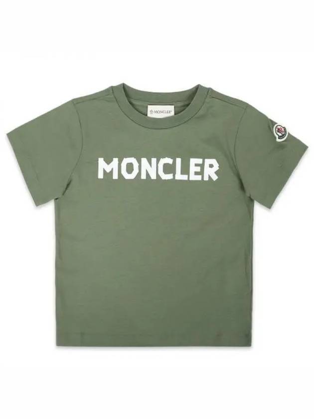 Kids Lettering Logo Printing Short Sleeve Khaki 8C00013 89AFV 89A 8 10A 270042 1053602 - MONCLER - BALAAN 1