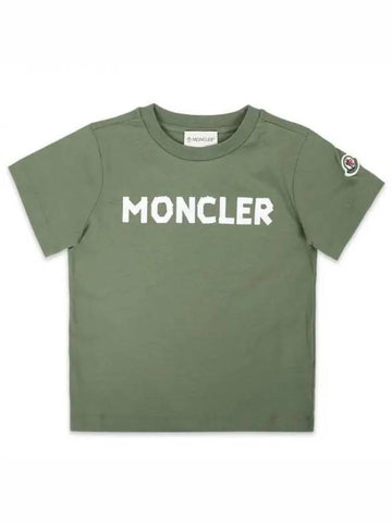 Kids Lettering Logo Printing Short Sleeve Khaki 8C00013 89AFV 89A 8 10A 1053602 - MONCLER - BALAAN 1