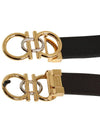 Logo Flag Leather Belt Black - SALVATORE FERRAGAMO - BALAAN 4