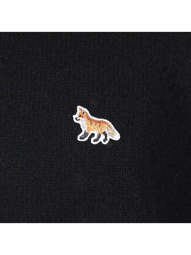Baby Fox Patch Cozy Round Neck Knit Top Black - MAISON KITSUNE - 6