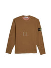 Men's Wappen Patch Crewneck Knit Sweatshirt Dark Beige - STONE ISLAND - BALAAN 2