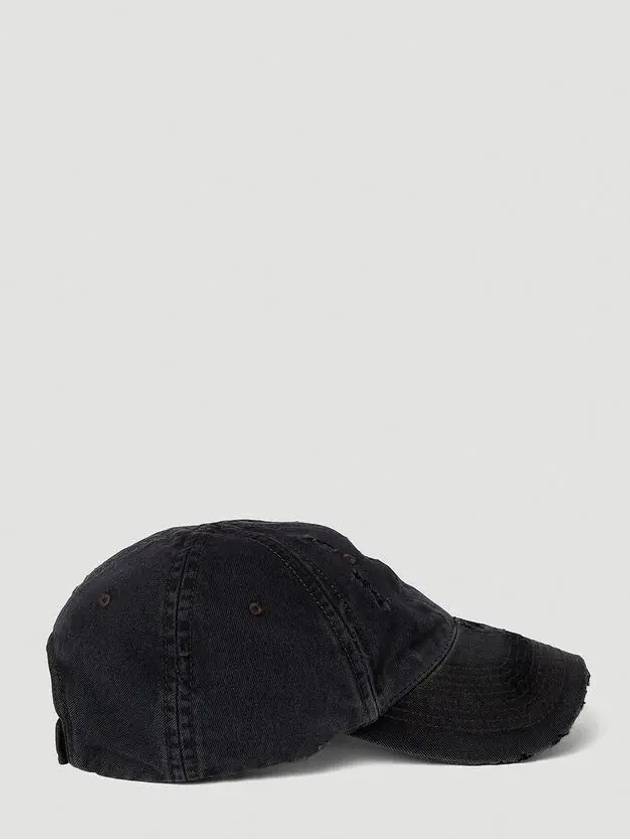 Embroidered Logo Denim Ball Cap Dark Grey - BALENCIAGA - BALAAN 3