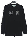 Men's Logo Mona Lisa Print Long Sleeve T-Shirt Black - OFF WHITE - BALAAN 3