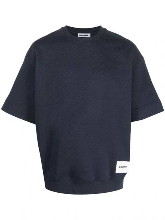 Logo Patch Cotton Short Sleeve T-Shirt Navy - JIL SANDER - BALAAN 1