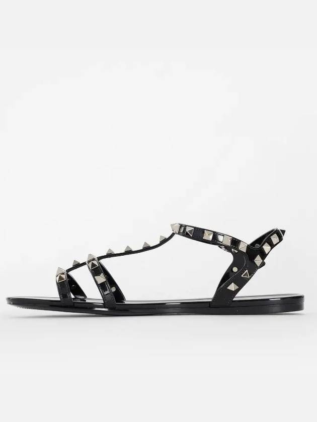 Rockstud Strap Sandals Black - VALENTINO - BALAAN 6