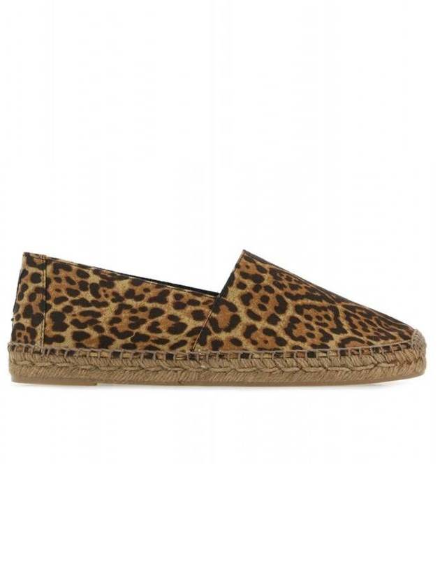 Logo Leopard Canvas Espadrilles Brown - SAINT LAURENT - BALAAN 1