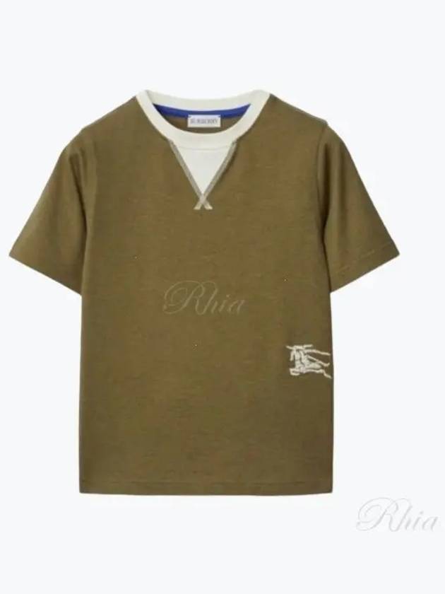 Kids EKD Short Sleeve Embroidered T-Shirt Dark Khaki - BURBERRY - BALAAN 2