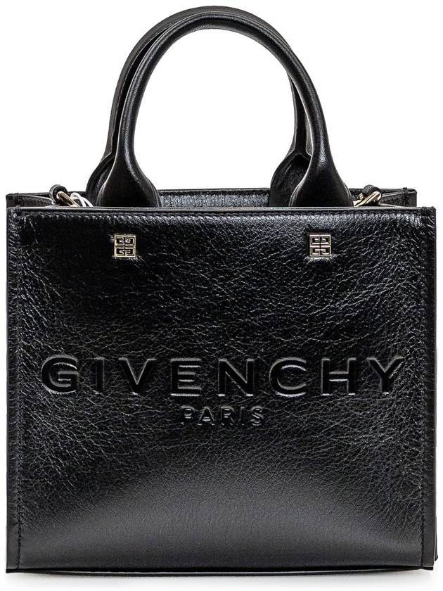 Logo Small Leather Tote Bag Black - GIVENCHY - BALAAN 1