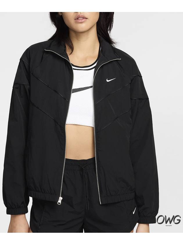 Windrunner Loose UV Woven Zip-Up Jacket Black - NIKE - BALAAN 3