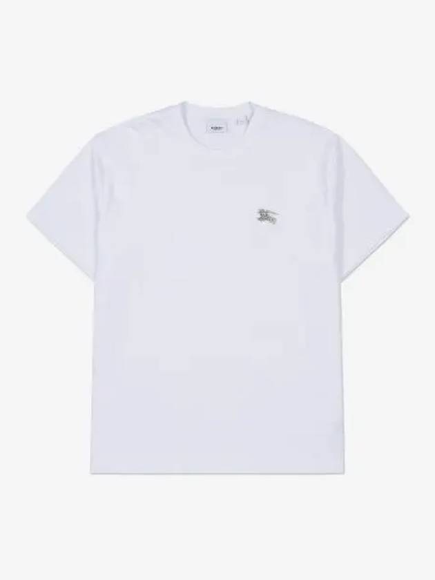 Men's Crystal EKD Cotton Jersey Short Sleeve T-Shirt White - BURBERRY - BALAAN 2