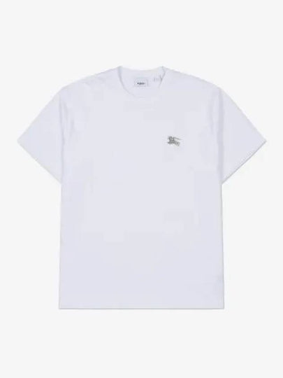 Men's Crystal EKD Cotton Jersey Short Sleeve T-Shirt White - BURBERRY - BALAAN 2