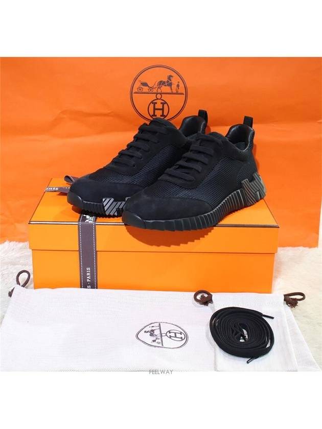 Bouncing Sneakers Mesh Suede Goatskin Noir - HERMES - BALAAN 6