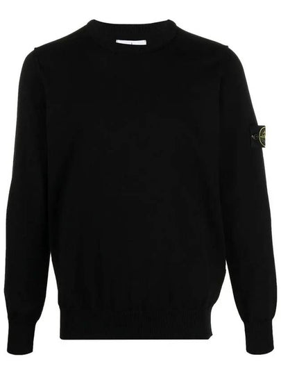 Crewneck Soft Cotton Knit Top Black - STONE ISLAND - BALAAN 2