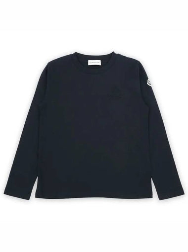 Kids Emboss Logo Long Sleeve T Shirt Navy 8D00005 83907 778 8 10A - MONCLER - BALAAN 1