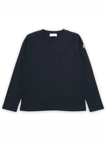 Kids Emboss Logo Long Sleeve T Shirt Navy 8D00005 83907 778 8 10A - MONCLER - BALAAN 2