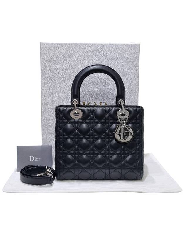 Women s M0565PWRT M900 Black Embroidery Cannage Lady Medium Tote Bag - DIOR - BALAAN 11