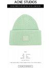 Face Patch Ribbed Wool Beanie Spring Green - ACNE STUDIOS - BALAAN 3