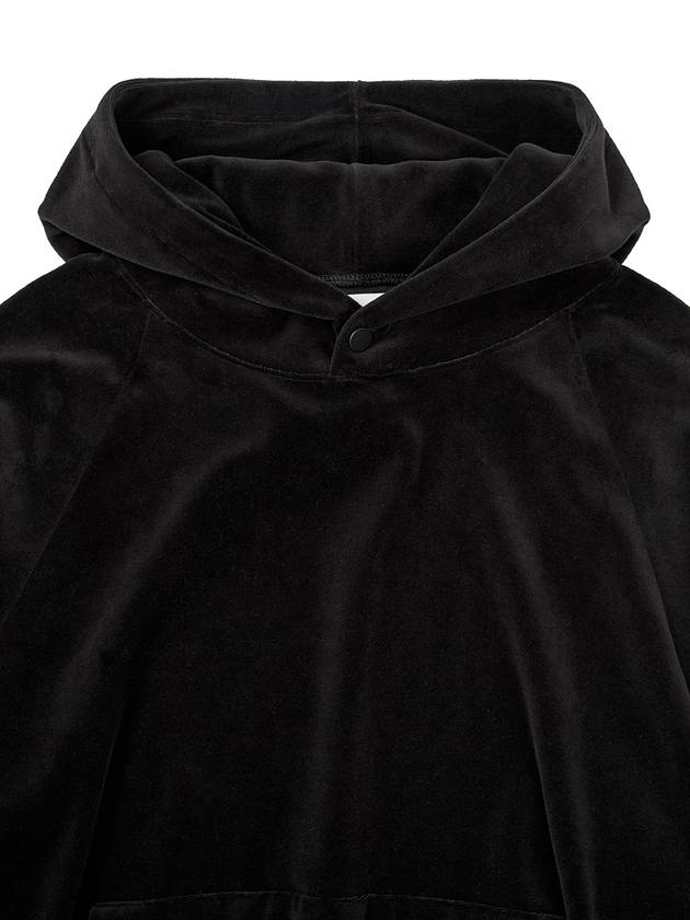 Crop Compact Snap Raglan Veloa Hoodie BLACK - WEST GRAND BOULEVARD - BALAAN 4