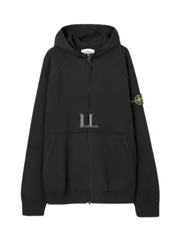 Wappen Patch Cotton Hooded Jacket Black - STONE ISLAND - BALAAN 2