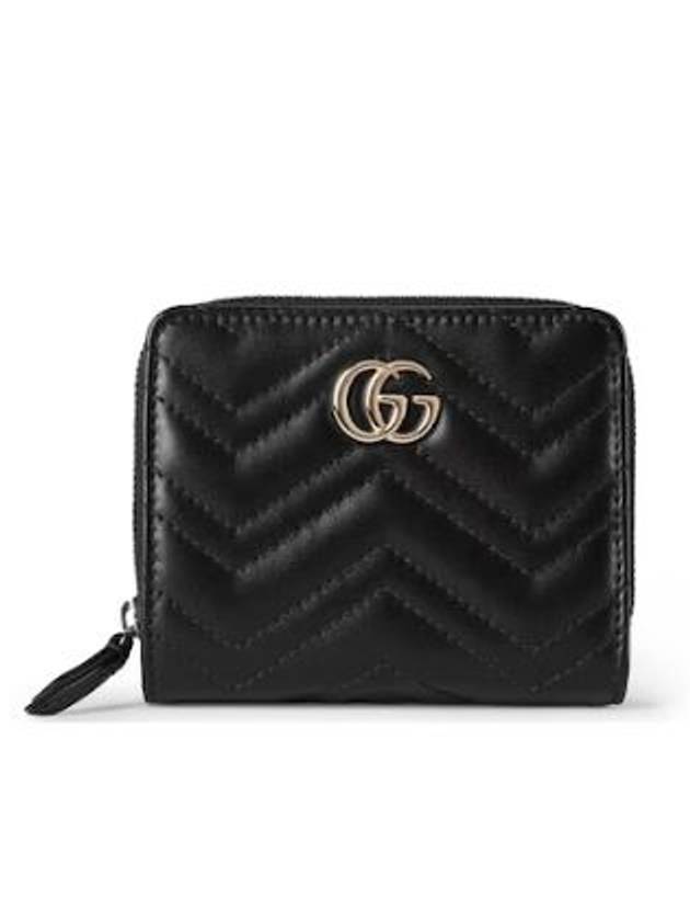 GG Marmont Zip Half Wallet Black - GUCCI - BALAAN 1