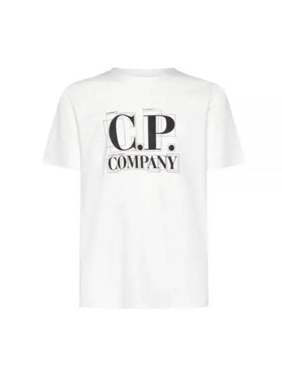 Graphic Logo Print Short Sleeve T-Shirt White - CP COMPANY - BALAAN 2