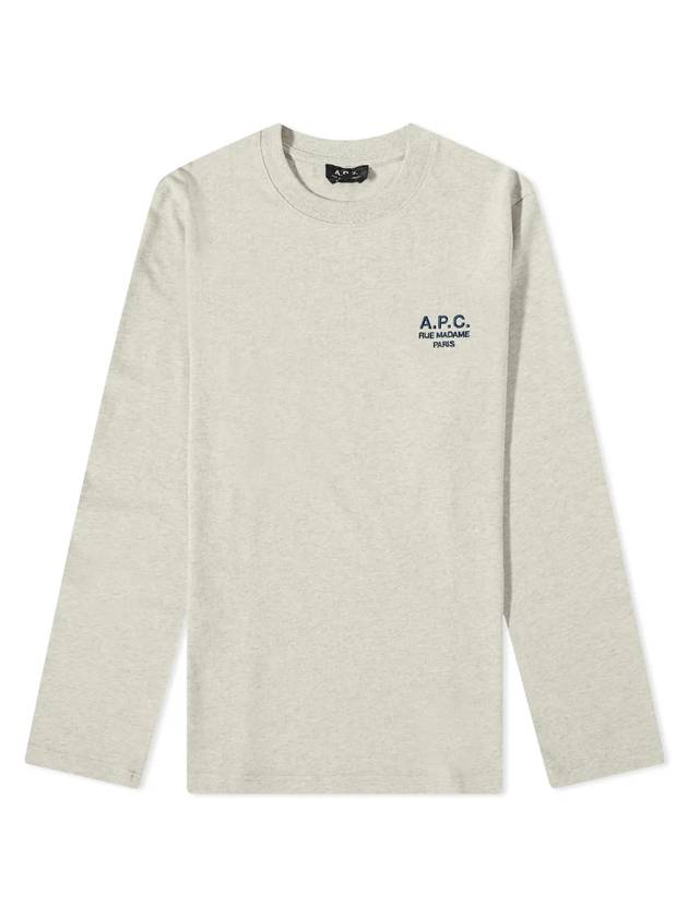 Men's Oliver Logo Long Sleeve T-Shirt Ecru - A.P.C. - BALAAN 1