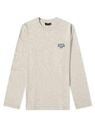 Men's Oliver Logo Long Sleeve T-Shirt Ecru - A.P.C. - BALAAN 1