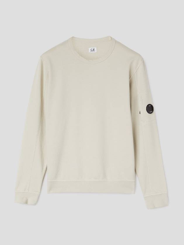 Men's Light Fleece Lens Logo Sweatshirt Beige - CP COMPANY - BALAAN.