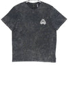 Logo Print Bleach Effect Short Sleeve T-Shirt Black Wash - MOOSE KNUCKLES - BALAAN 4