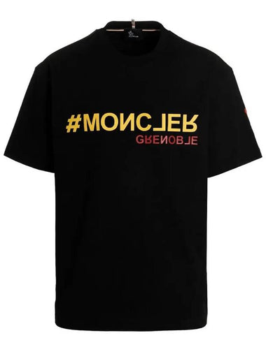 Grenoble Logo TShirt Black 8C000 05 8390T 999 - MONCLER - BALAAN 1