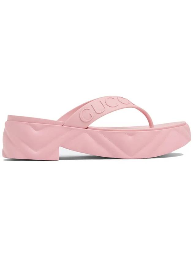 Women's Logo Thong Platform Flip Flops Pink - GUCCI - BALAAN 2