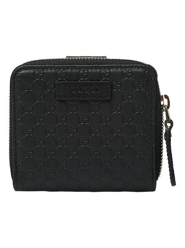 GG Micro Ssima Zipper Half Wallet Black - GUCCI - BALAAN 1