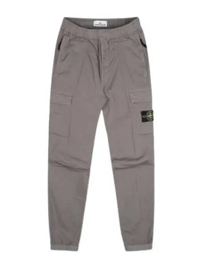 Stretch Cotton Tela Paracadute Cargo Straight Pants Grey - STONE ISLAND - BALAAN 2