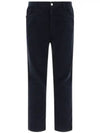 5 Pocket Corduroy Straight Pants Navy - PRADA - BALAAN 2