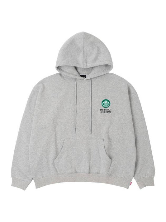 Men's Embroidery Logo Hoodie Grey - STOCKHOLM SYNDROME - BALAAN 2