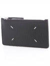 Pebble Leather Stitch Logo Zipper Card Wallet Black - MAISON MARGIELA - BALAAN 2