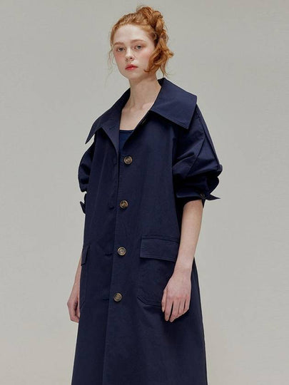 Volume sleeve big collar trench coat_Navy - OPENING SUNSHINE - BALAAN 2