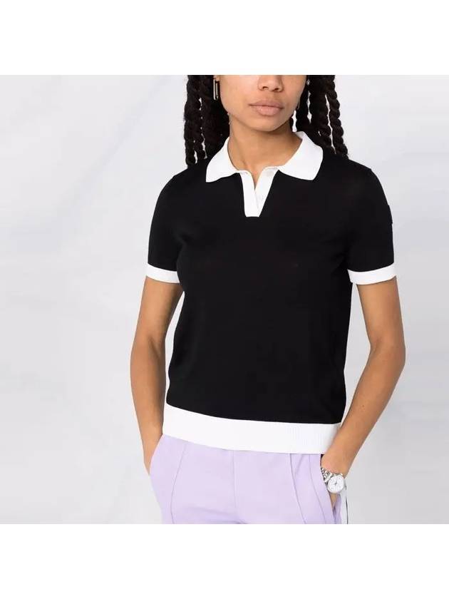 Arm Logo Patch Polo Shirt Black White - MONCLER - BALAAN 8