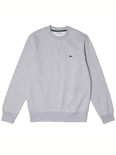 Logo Patch Crewneck Sweatshirt Grey - LACOSTE - BALAAN 2