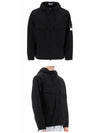 Cotton Twill Stretch Hooded Jacket Black - STONE ISLAND - BALAAN 5