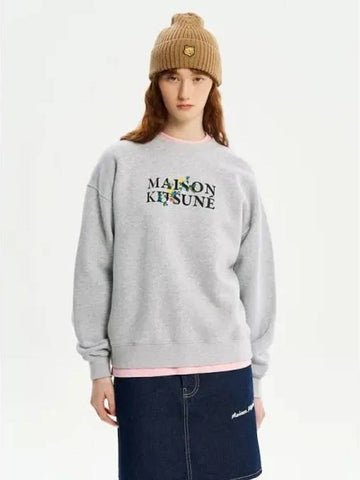 Women s Flower Comfort Sweatshirt Light Gray Melange Domestic Product - MAISON KITSUNE - BALAAN 1