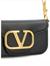 V Logo Buckle Calfskin Small Shoulder Bag Black - VALENTINO - BALAAN 5