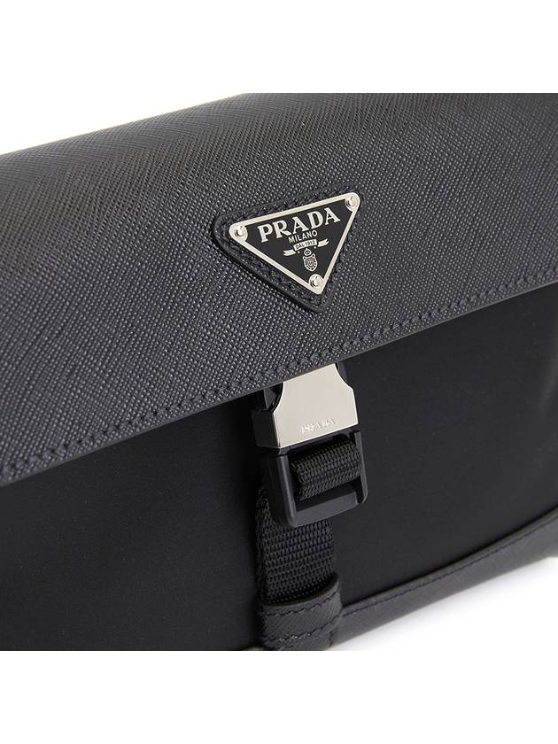 Re-Nylon Saffiano Shoulder Bag Black - PRADA - BALAAN 8