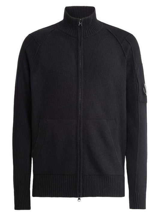 Men's Lambswool Knit Zip-Up Jacket Black - CP COMPANY - BALAAN 1