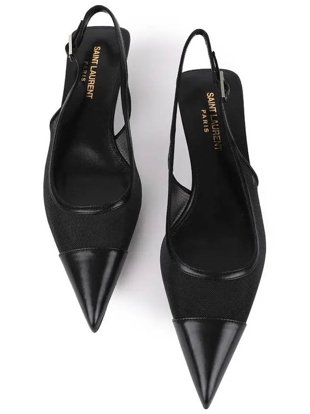 Oxalis Slingback Heels Black - SAINT LAURENT - BALAAN 3