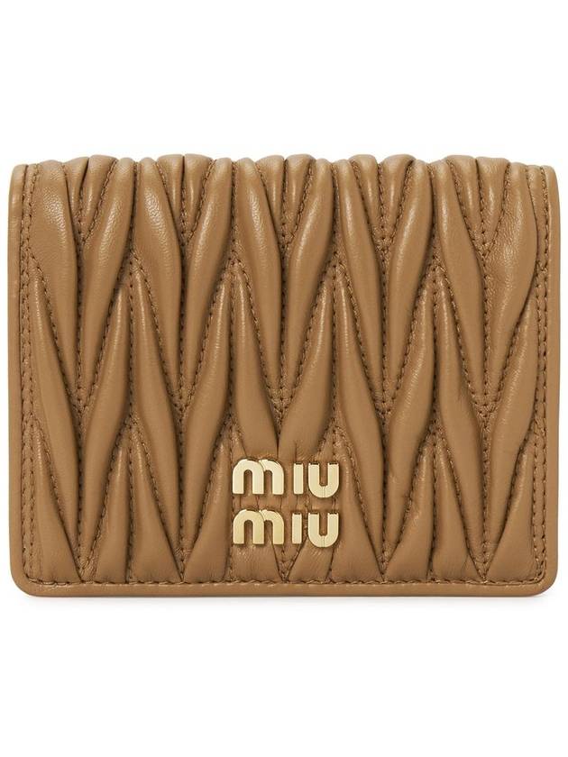 Matelasse Leather Half Wallet Caramel - MIU MIU - BALAAN 2