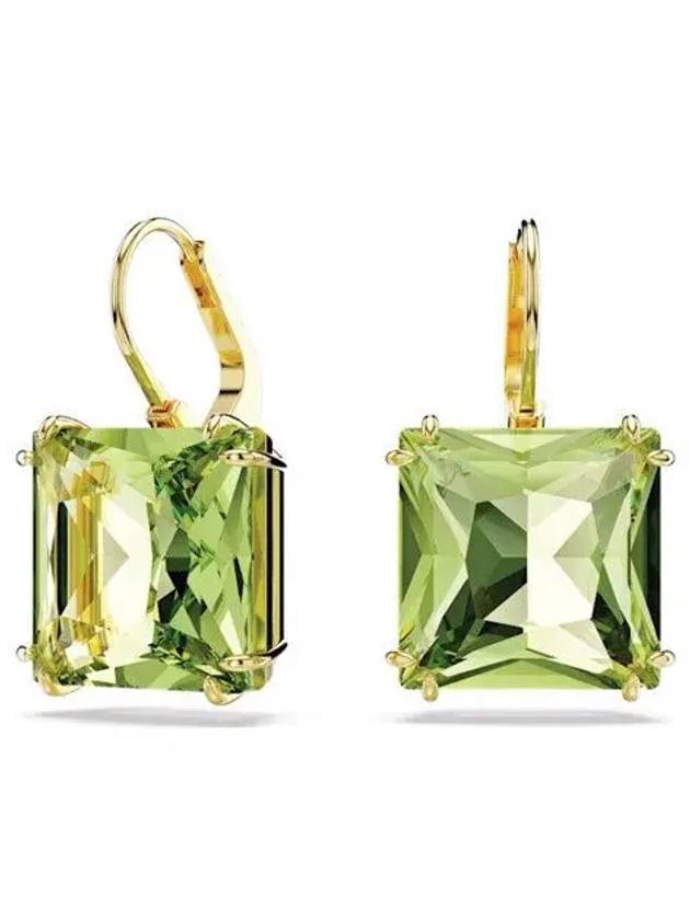 Millenia Crystal Drop Earrings Gold Green - SWAROVSKI - BALAAN 3