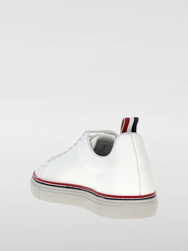 Tennis Vitello Calf Leather Low Top Sneakers White - THOM BROWNE - BALAAN 4