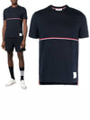 Midweight Jersey Short Sleeve T-Shirt Navy - THOM BROWNE - BALAAN 2